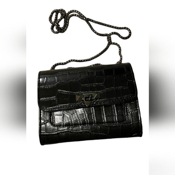 Mini Croc Embossed Chain Crossbody Shoulder Bag - Picture 2 of 12